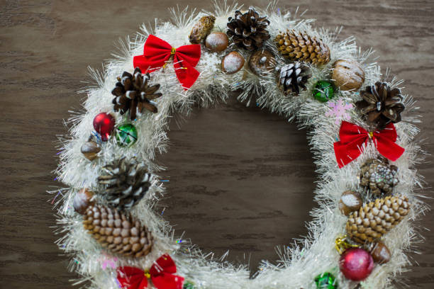 istock beautiful white Christmas wreath 1290894634