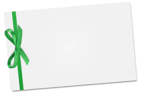 istock Gift card note with ribbon on isolated background 1290897086