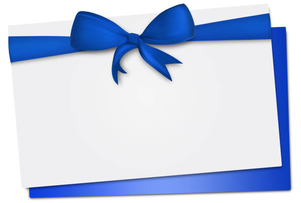 istock Gift card note with ribbon on isolated background 1290897125