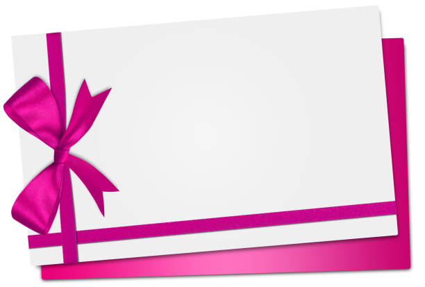 istock Gift card note with ribbon on isolated background 1290897135