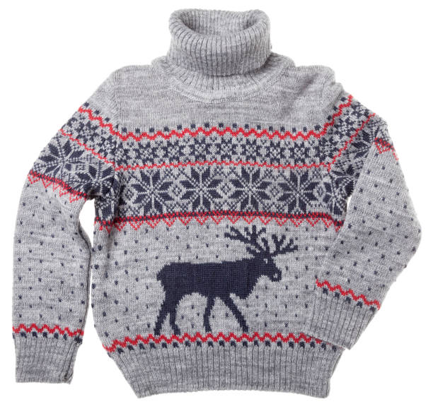 istock Kids knitted Christmas turtleneck sweater isolated on white 1290897931