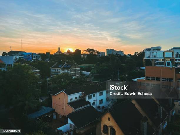Nairobi Westlands Evening Stock Photo - Download Image Now - Aerial View, Architecture, City