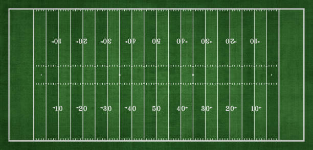 미식 축구 필드의 최고 보기 - 축구장 뉴스 사진 이미지