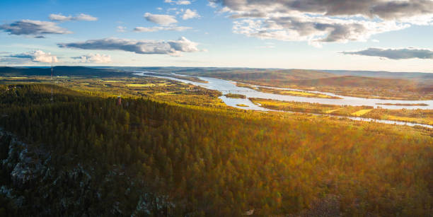 istock Panoramic view of Aavasaksa on at sunset, Finland 1290905379
