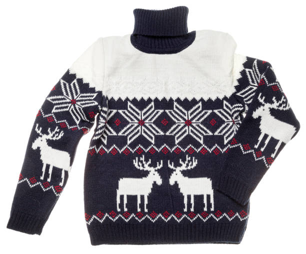 istock Kids knitted Christmas turtleneck sweater isolated on white 1290911086