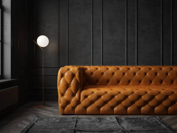 istock Black color conceptual interior room 3d illustration 1290912066