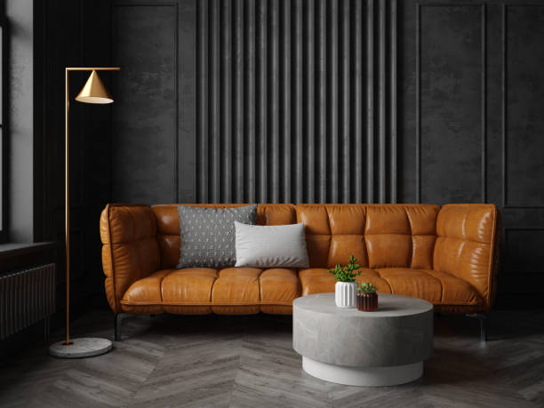 istock Black color conceptual interior room 3d illustration 1290912950