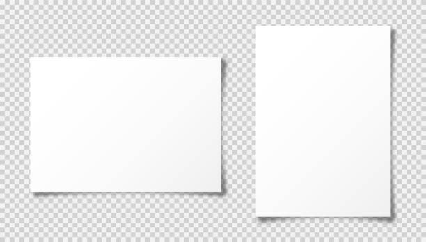 stockillustraties, clipart, cartoons en iconen met realistisch leeg document blad met schaduw in a4-formaat geïsoleerd op transparante gecheckte achtergrond. notebook of boekpagina. ontwerpsjabloon of mockup. vectorillustratie - tekstveld