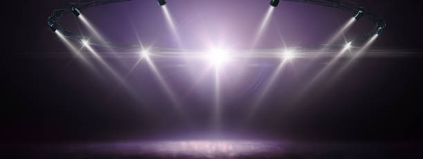 istock Beauty background. Stage for presentation illuminated by spotlights. 3D Beauty mockup. Empty ice rink. Abstract diamond background 1290928010