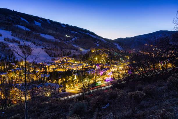 istock Winter Night View Vail Colorado 1290930781