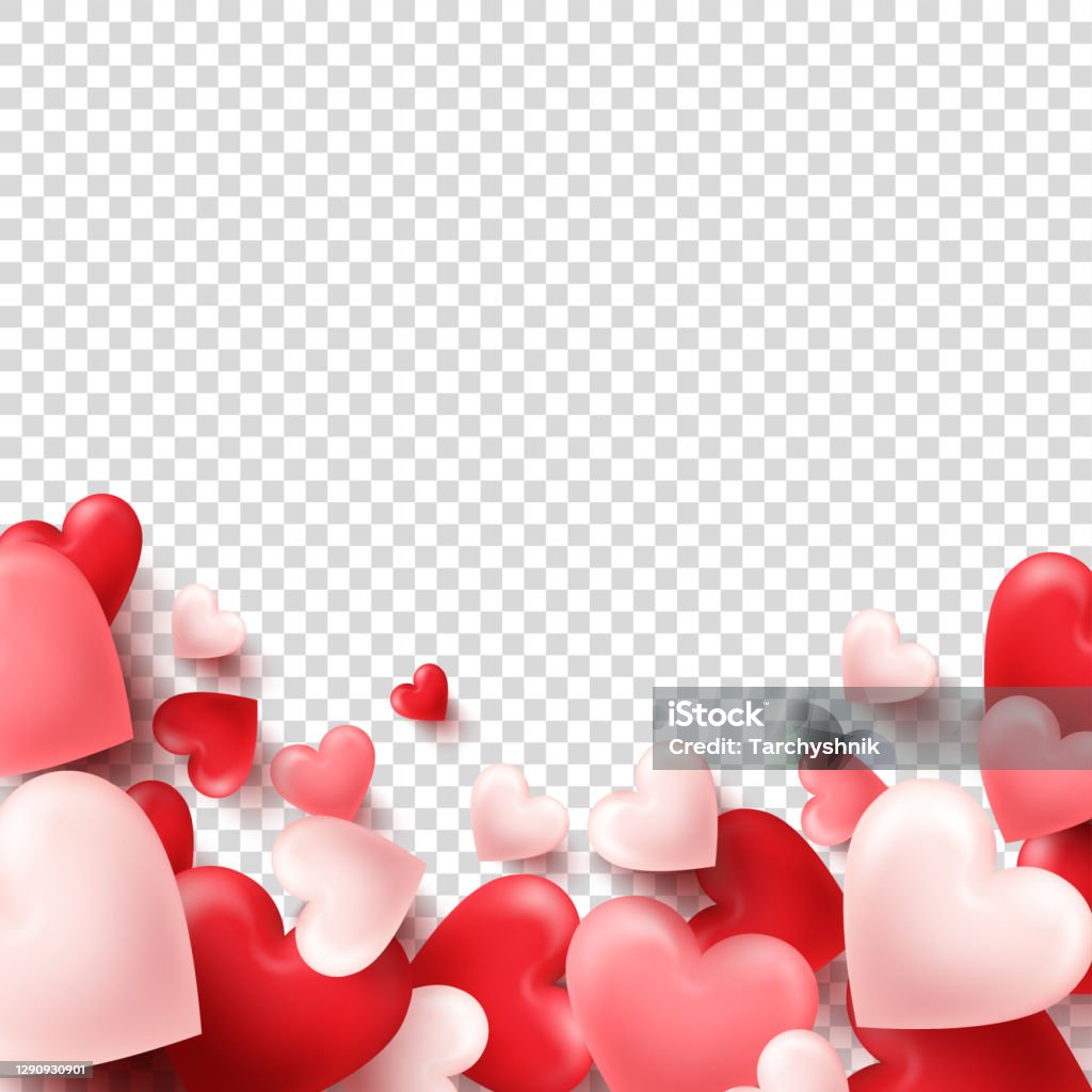 Valentines Day Abstract Background White Red Pink 3d Heart ...