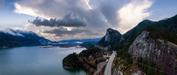 istock Aerial Panoramic view of Sea to Sky Highway 1290935730