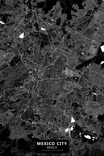 Vector illustration of Mexico City, Mexico Vector Map