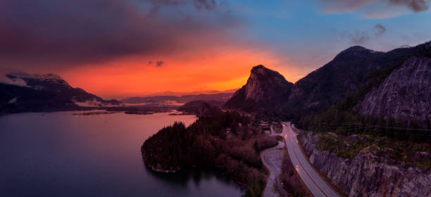 istock Aerial Panoramic view of Sea to Sky Highway 1290935752