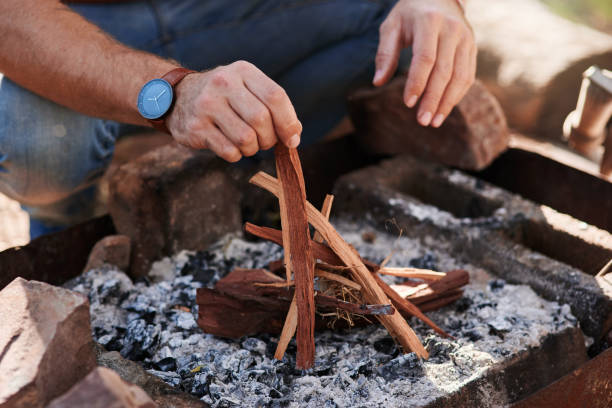 istock The fine art of making a barbecue fire 1290941159
