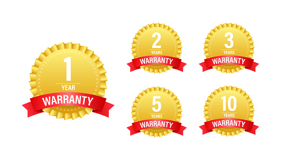 1, 2, 3, 5, 10 Year warranty. Support service icon Vector stock illustration