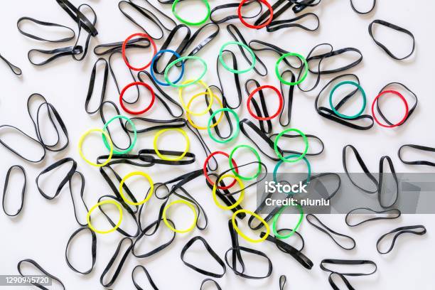 Colorful Rubber Bands Stock Photo - Download Image Now - Rubber