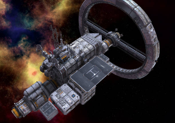 istock Future space station in deep space 3d illustration 1290947350