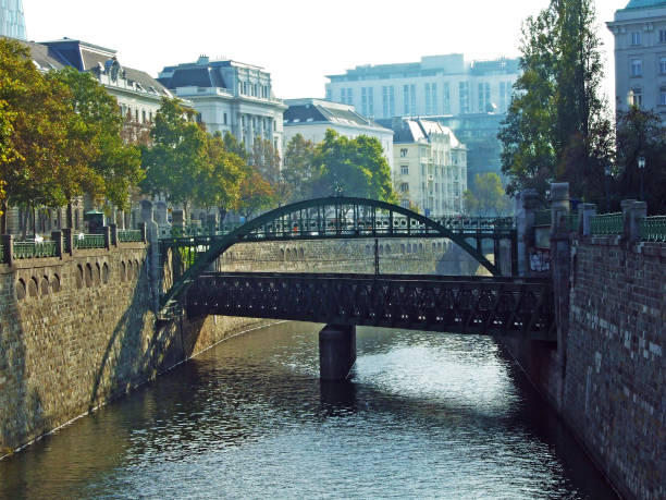 Zollamtssteg, Wien (Landmark, steel arch footbridge known for being a location in the Hollywood film Before Sunrise) - Vienna, Austria
