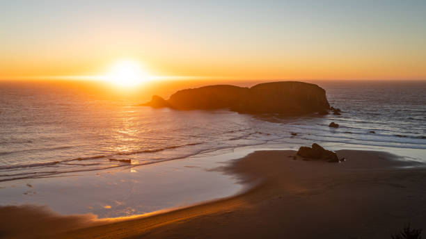 istock Beach sunset on the Oregon Coast behind Whaleshead 1290952254