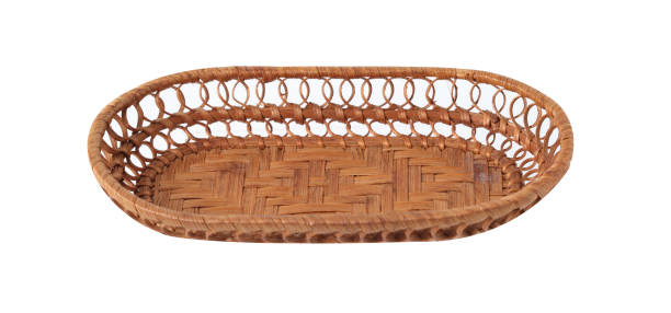 istock vintage Thai wicker basket isolated on white background 1290952548