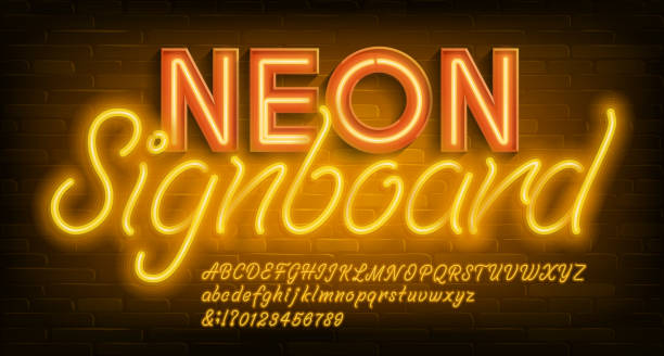 4,100+ Neon Cursive Font Stock Illustrations, Royalty-Free Vector ...