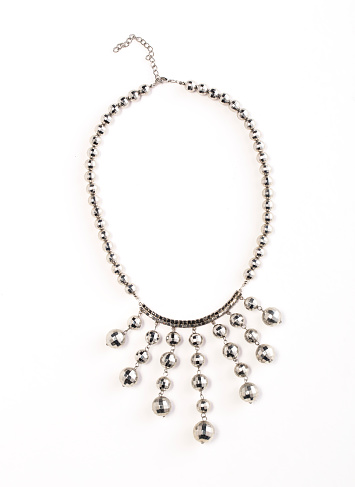Beautiful vintage diamond and pearl necklace on black