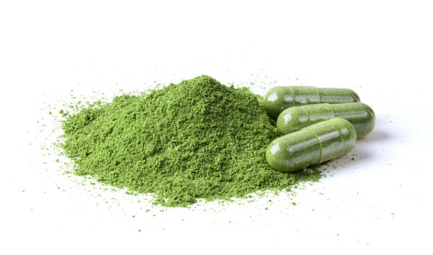 istock Kariyat herbal powder and capsule on white background 1290970323