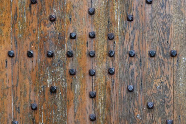 Close-up of wooden door with vertical lines