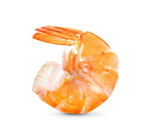 istock shrimps isolated on white background. 1290972142