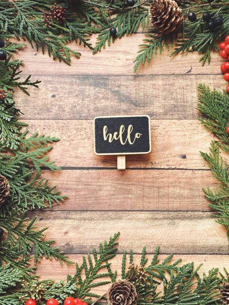 istock Fir Christmas frames with copy space for your logo and text. Winter rustic borders 1290973642