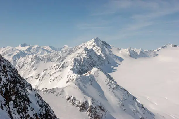 Beautiful mountain peaks in Austrian Alps near Soelden