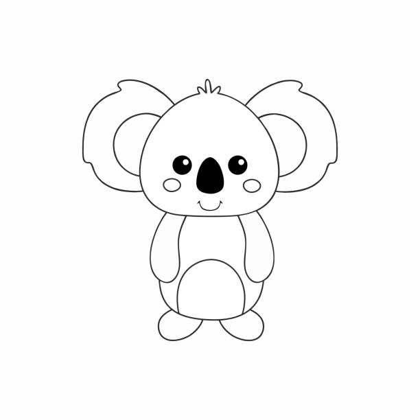 kolorowanka dla dzieci - koala stock illustrations
