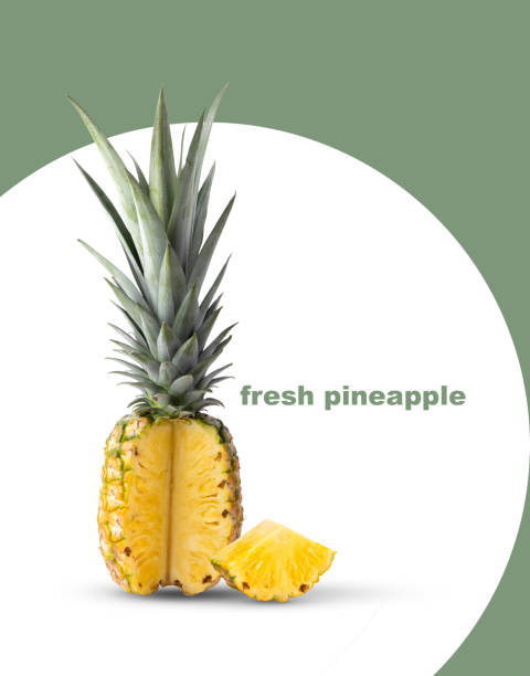 pineapple on white and green background