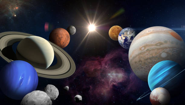 Solar system planet and sun. Solar system planet, sun and star. Sun, Mercury, Venus, planet Earth, Mars, Jupiter, Saturn, Uranus, Neptune. Sci-fi background. Elements of this image furnished by NASA. ______ Url(s): 
https://images.nasa.gov/details-PIA22946
https://solarsystem.nasa.gov/resources/17549/saturn-mosaic-ian-regan
https://images.nasa.gov/details-PIA01492
https://mars.nasa.gov/resources/6453/valles-marineris-hemisphere-enhanced/
https://photojournal.jpl.nasa.gov/catalog/PIA00271
https://images.nasa.gov/details-GSFC_20171208_Archive_e001386
https://images.nasa.gov/details-PIA21061
https://photojournal.jpl.nasa.gov/jpeg/PIA15160.jpg
https://images.nasa.gov/details-PIA02494
https://www.nasa.gov/multimedia/imagegallery/image_feature_1978.html
https://images.nasa.gov/details-PIA02494
https://images.nasa.gov/details-PIA23121
https://images.nasa.gov/details-PIA13005
Software: Adobe Photoshop CC 2015. Knoll light factory. Adobe After Effects CC 2017. andromeda galaxy stock pictures, royalty-free photos & images