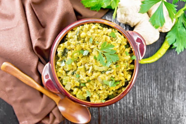 istock Kitchari in bowl on board top 1290989532