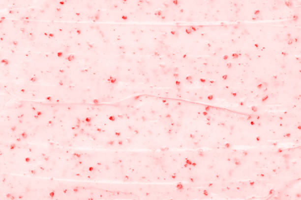 Strawberry frozen yogurt background close up