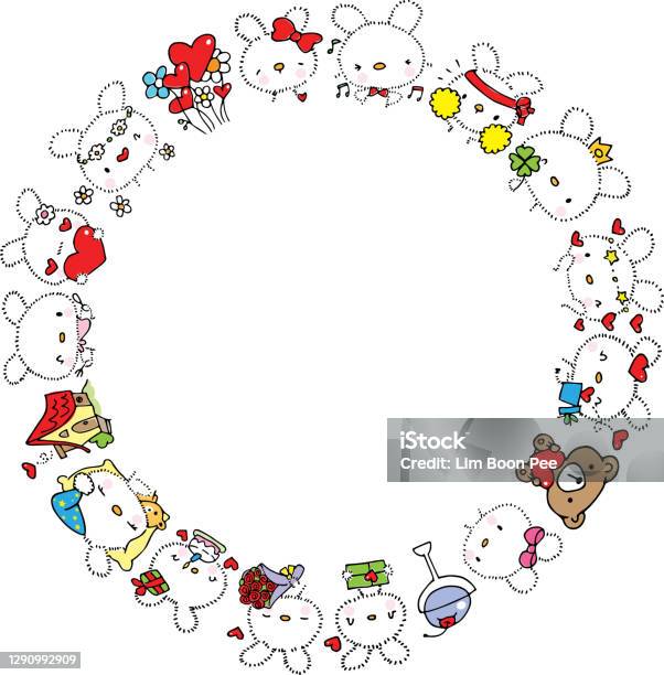 Animated Border Rabbit Vector Cartoon Rabbit Border Background Stock Illustration - Download ...