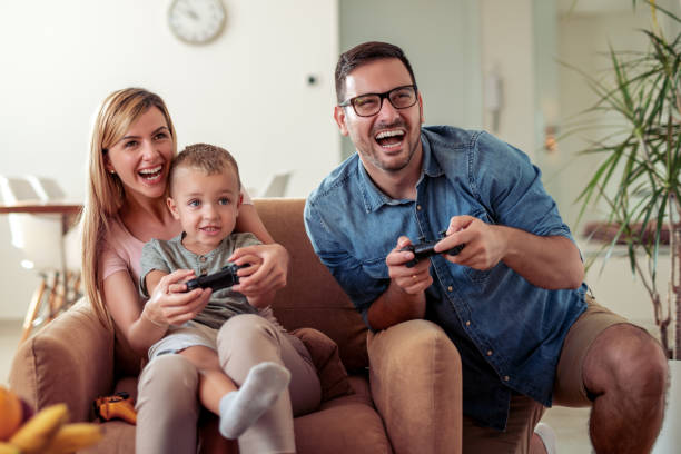 istock Happy family enjoying at home 1290994047