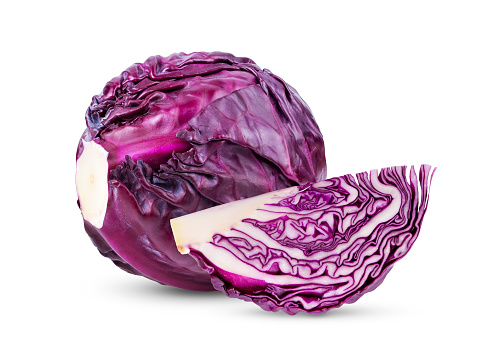 Red cabbage  isolated on white background