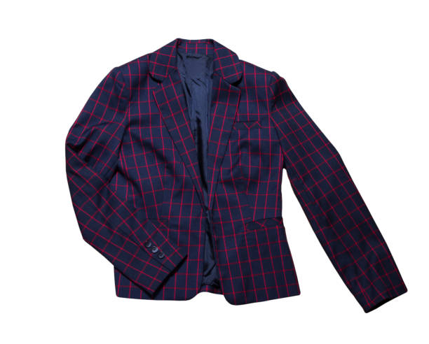 Woolen suit blazer checkered isolated on white background