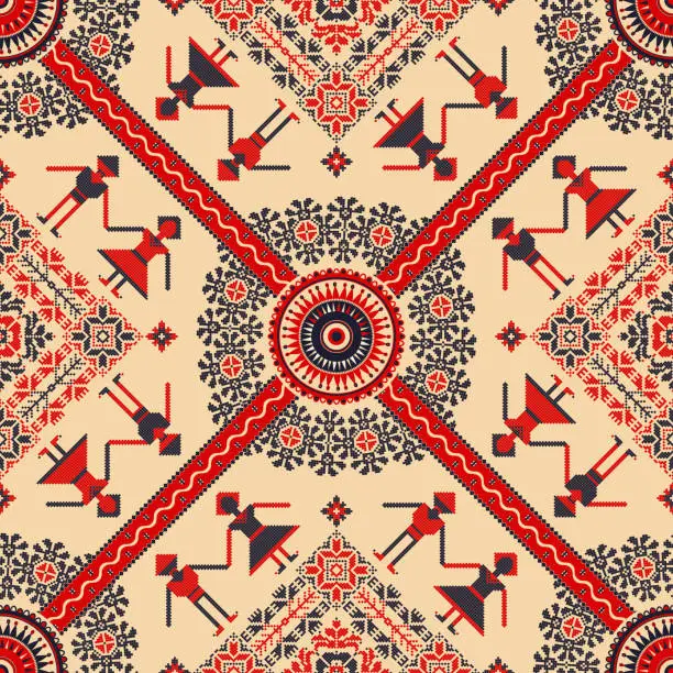 Vector illustration of Romanian traditional pattern 134