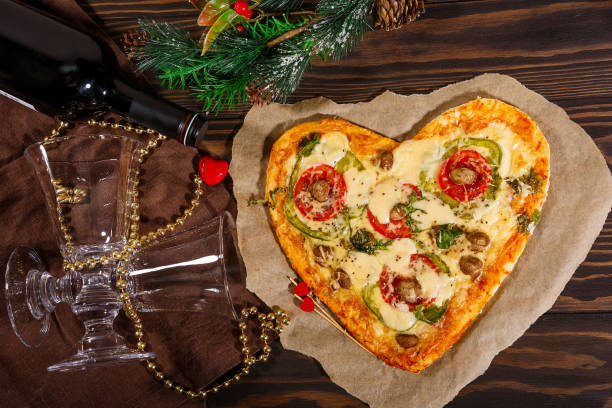 istock Pizza in the shape of a heart 1291003351