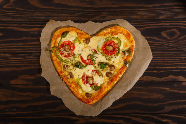 Pizza in the shape of a heart