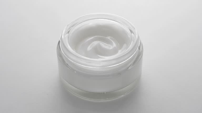 White gentle cosmetic cream. Close-up shot.
