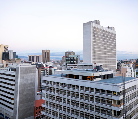 Numerous cityscapes from of Cape Town from elevated view