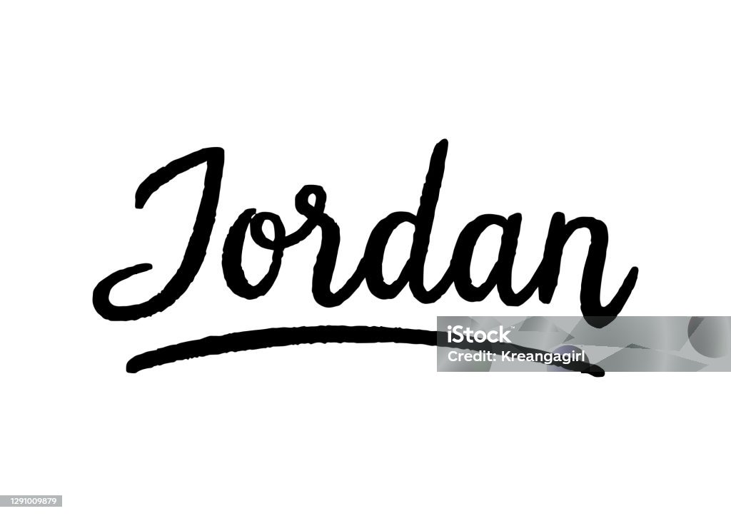 Basketball Jordan Lettering Jordan Hand Lettering On White Background Stock Illustration - Download ...