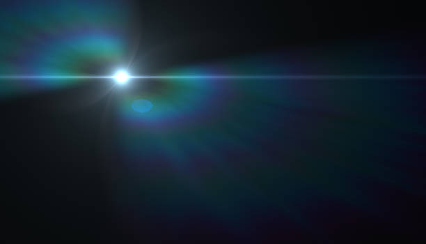 istock Star with abstract lens flare background illustration.Digital flare effect. 1291012537