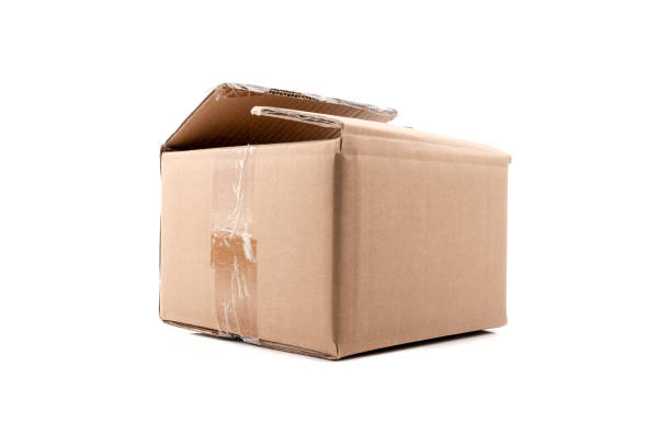 istock Brown paper box isolated on white background. 1291014730