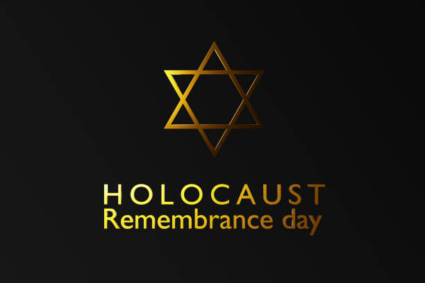 ilustrações de stock, clip art, desenhos animados e ícones de international holocaust remembrance day, star of david on dark background - holocaust